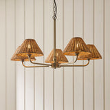 Antique Brass Plate & Dark Rattan