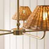 Antique Brass Plate & Dark Rattan