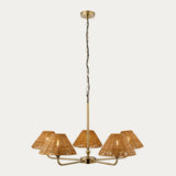 Antique Brass Plate & Dark Rattan