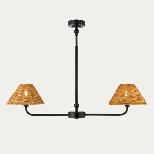 Matt Black & Dark Rattan