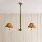 Antique Brass Plate & Dark Rattan
