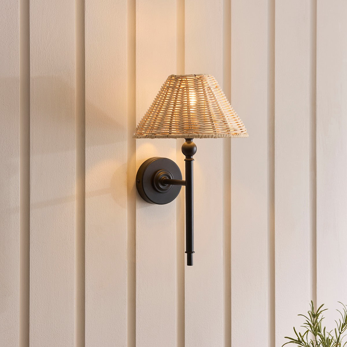 Matt Black & Natural Rattan
