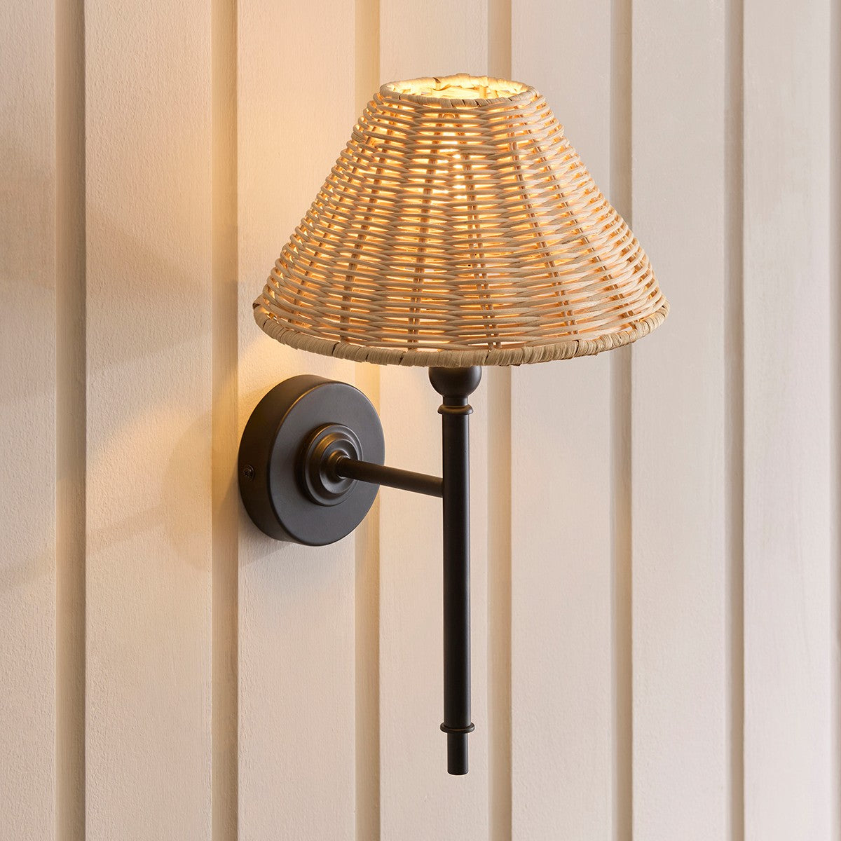 Matt Black & Natural Rattan