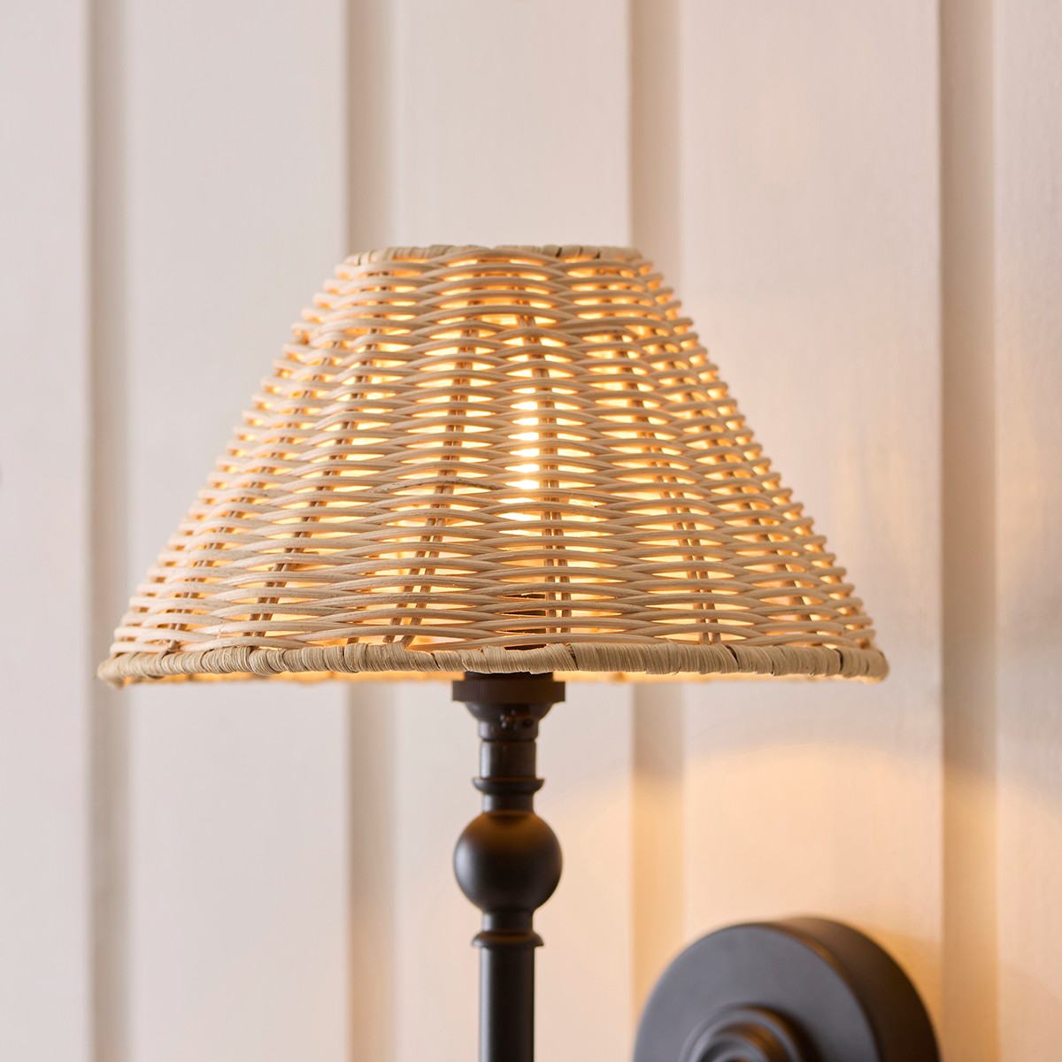 Matt Black & Natural Rattan