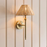 Antique Brass Plate & Natural Rattan