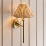 Antique Brass Plate & Natural Rattan