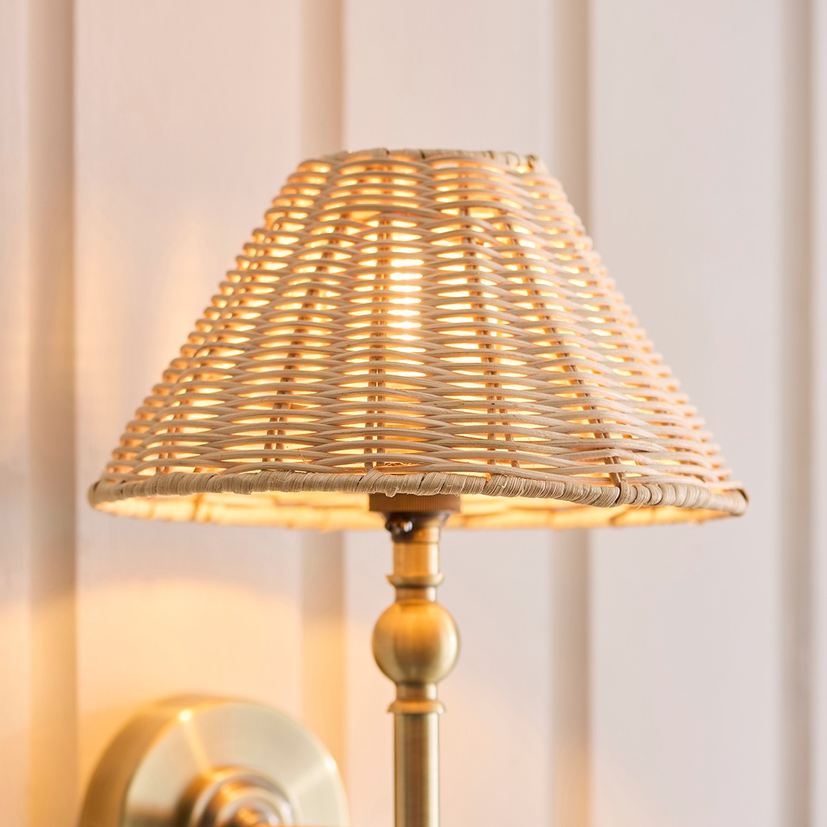 Antique Brass Plate & Natural Rattan