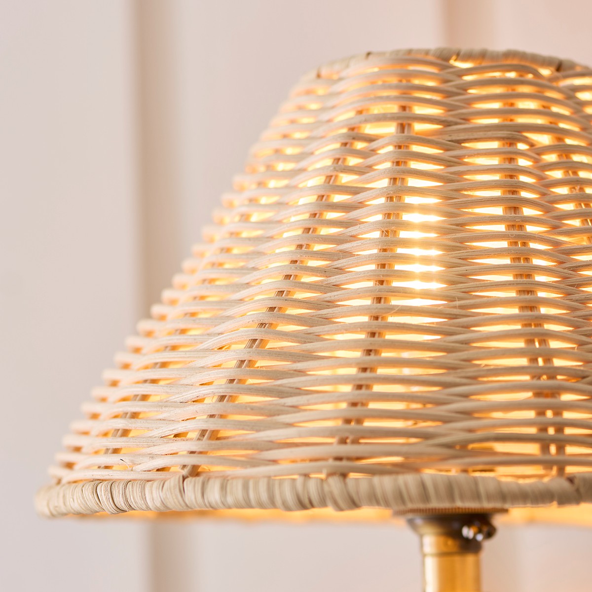 Antique Brass Plate & Natural Rattan