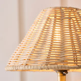 Antique Brass Plate & Natural Rattan
