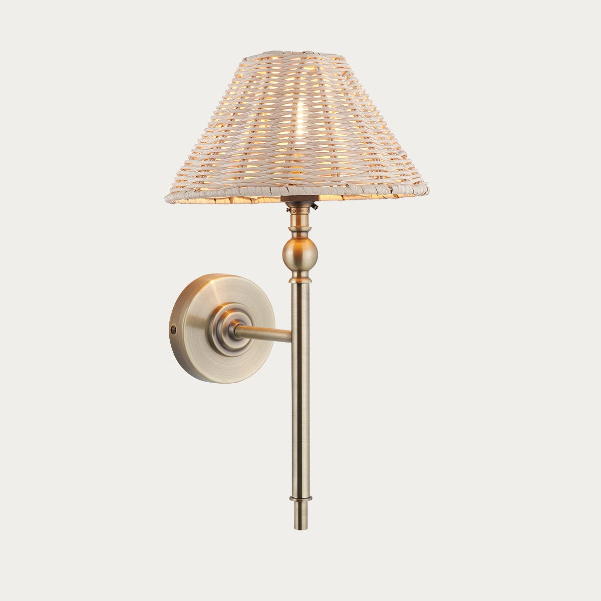 Antique Brass Plate & Natural Rattan