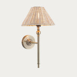 Antique Brass Plate & Natural Rattan