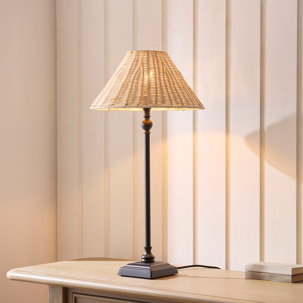 Matt Black & Natural Rattan