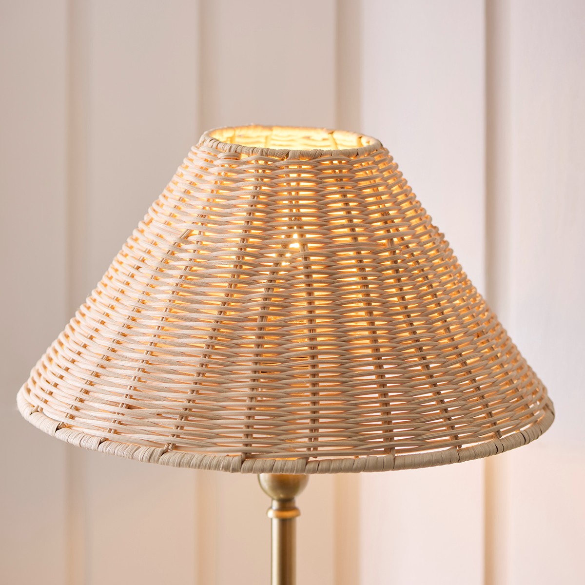 Antique Brass Plate & Natural Rattan
