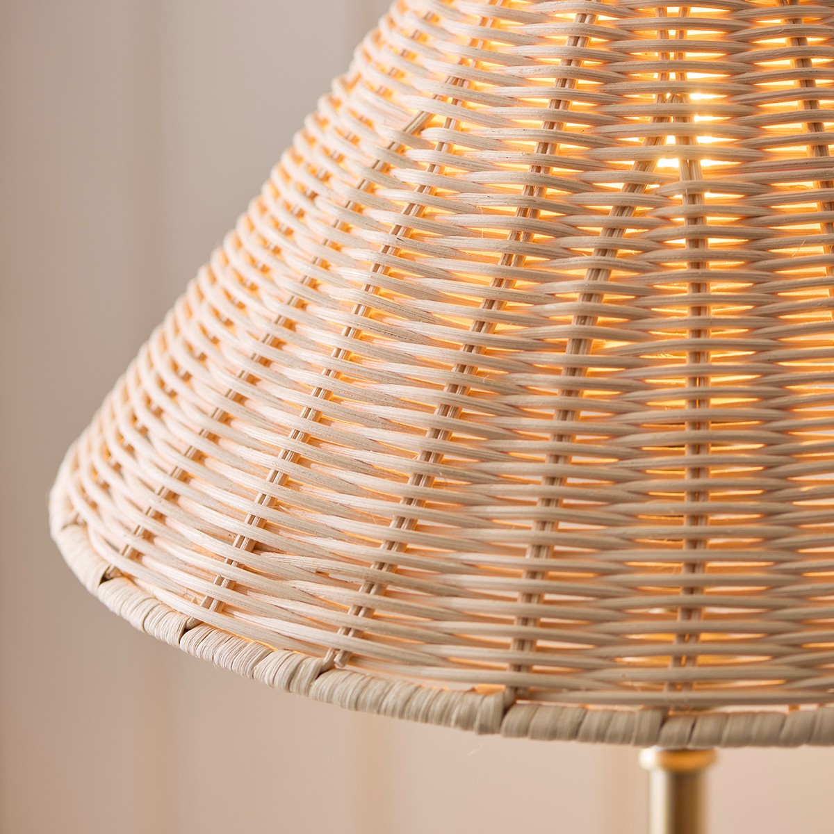 Antique Brass Plate & Natural Rattan