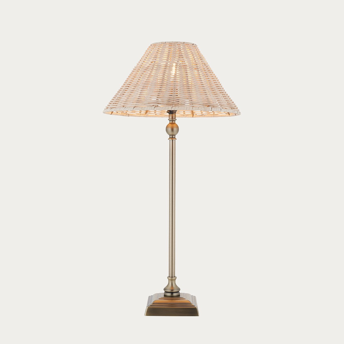 Antique Brass Plate & Natural Rattan