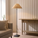 Matt Black & Natural Rattan