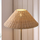 Antique Brass Plate & Natural Rattan