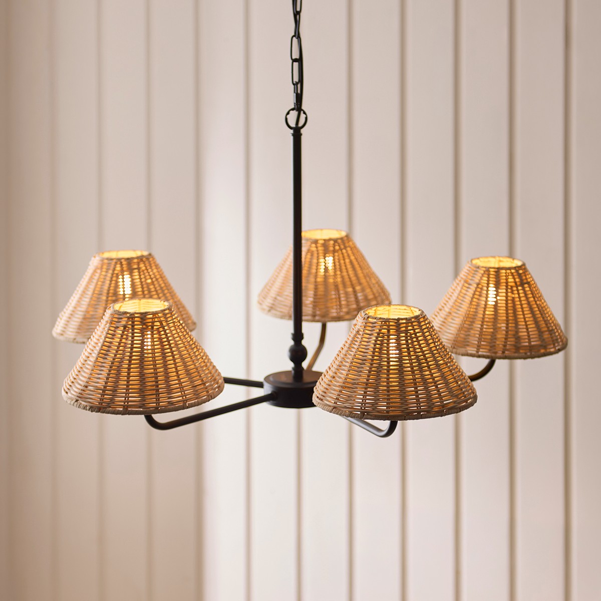 Matt Black & Natural Rattan
