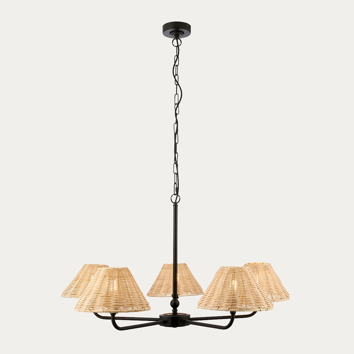 Matt Black & Natural Rattan