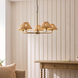 Antique Brass Plate & Natural Rattan