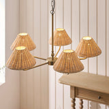 Antique Brass Plate & Natural Rattan