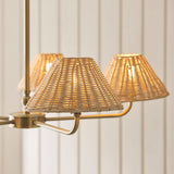Antique Brass Plate & Natural Rattan