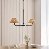 Matt Black & Natural Rattan