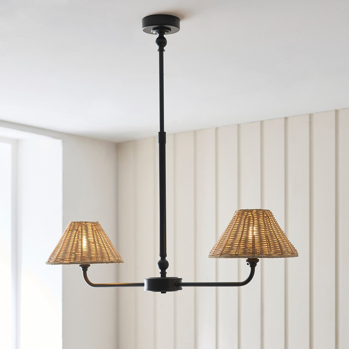 Matt Black & Natural Rattan