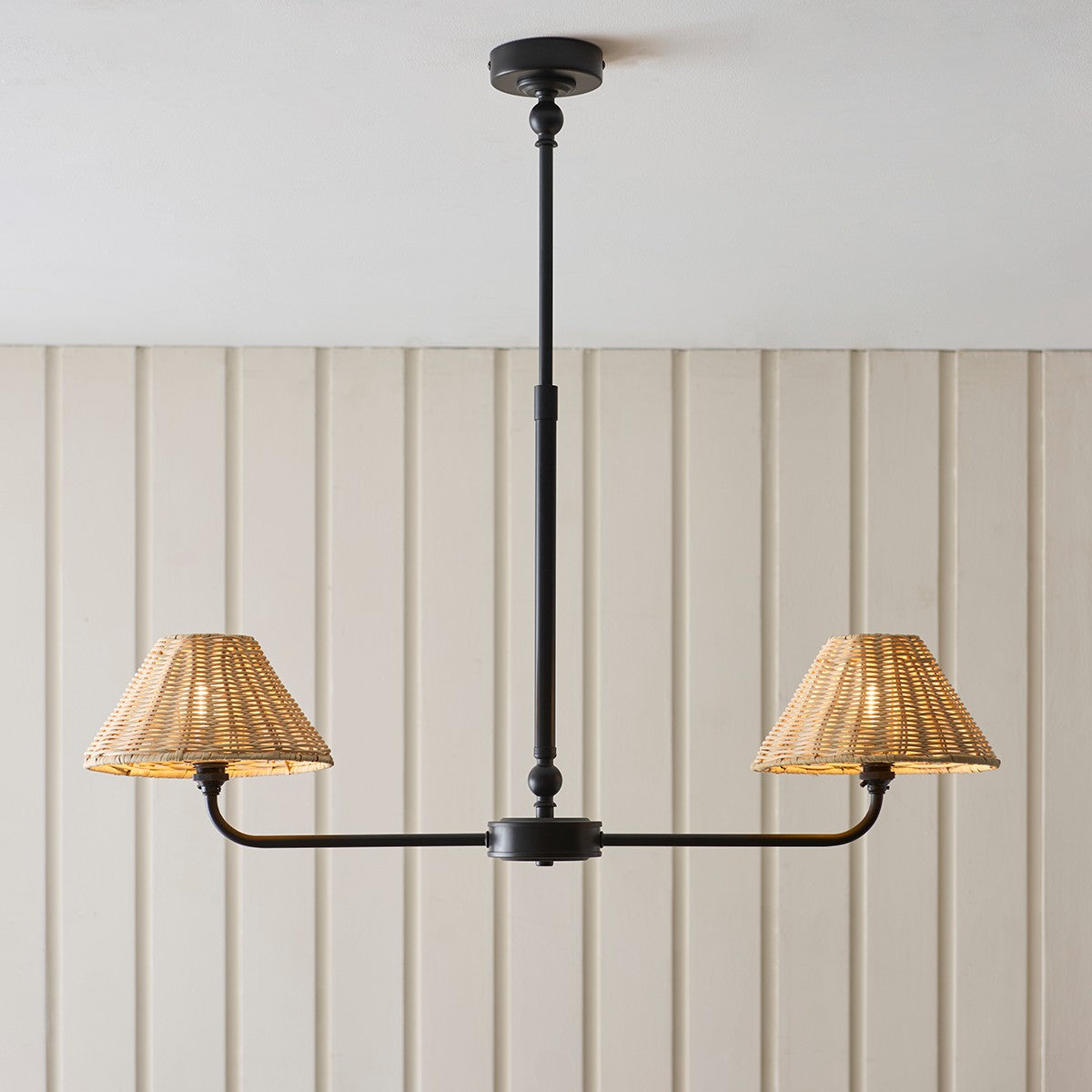 Matt Black & Natural Rattan