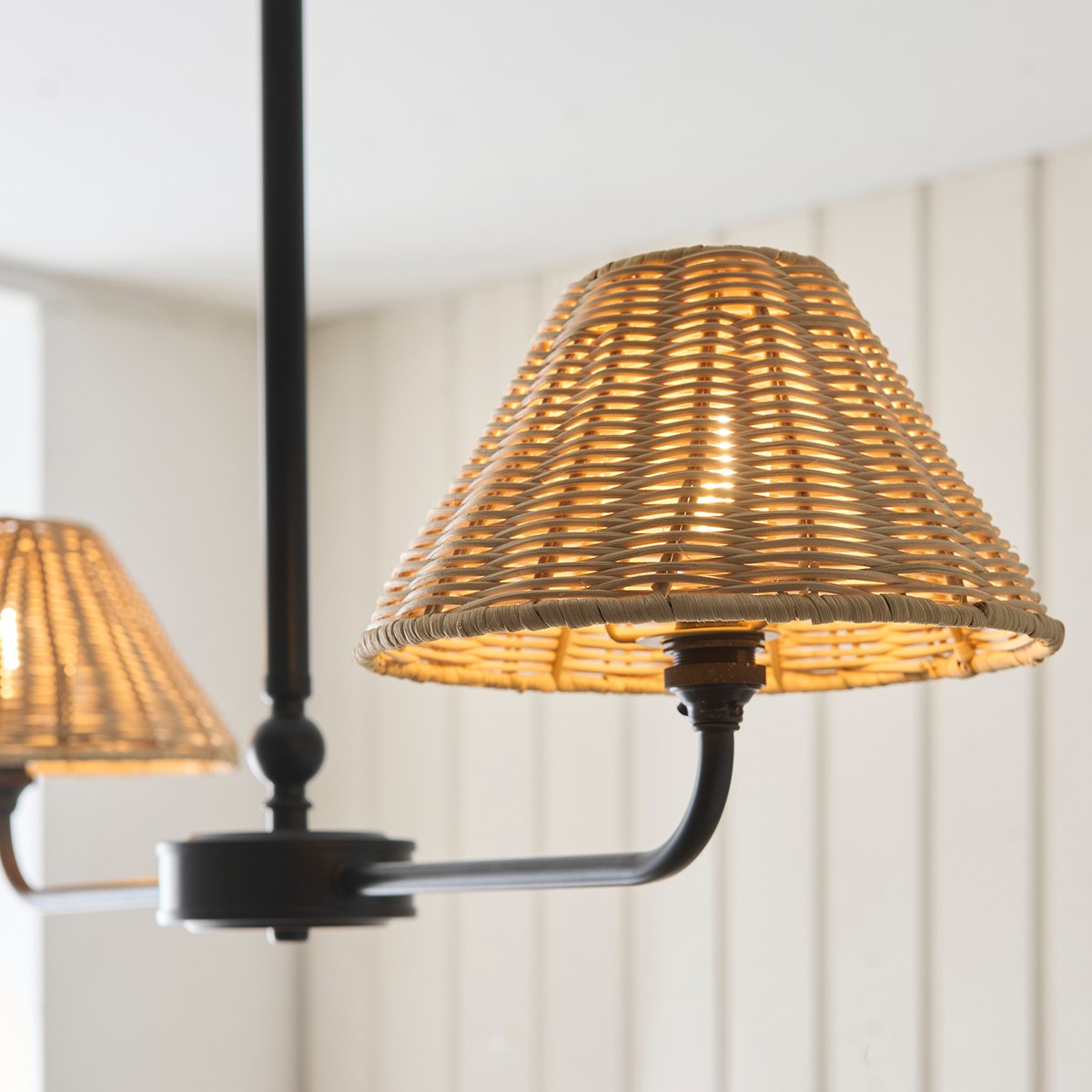 Matt Black & Natural Rattan