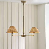 Antique Brass Plate & Natural Rattan