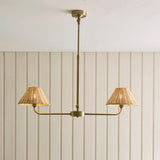 Antique Brass Plate & Natural Rattan