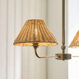 Antique Brass Plate & Natural Rattan