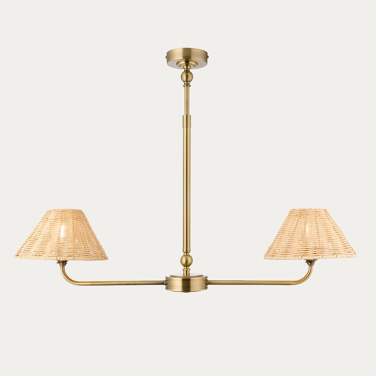Antique Brass Plate & Natural Rattan