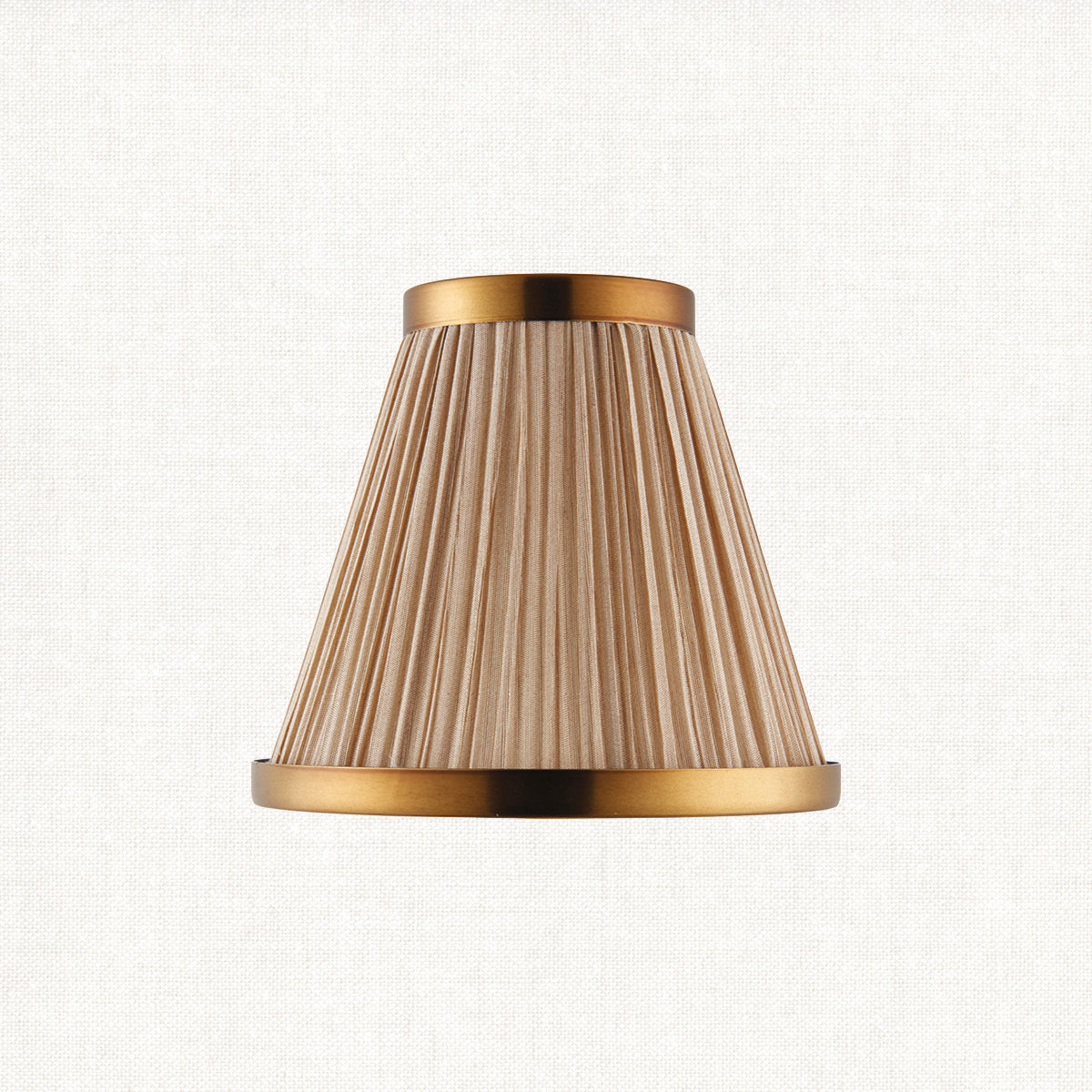 Beige fabric and antique brass plate 6 Inch