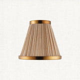 Beige fabric and antique brass plate 6 Inch