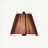 Chocolate organza and polished nickel plate 8 Inch