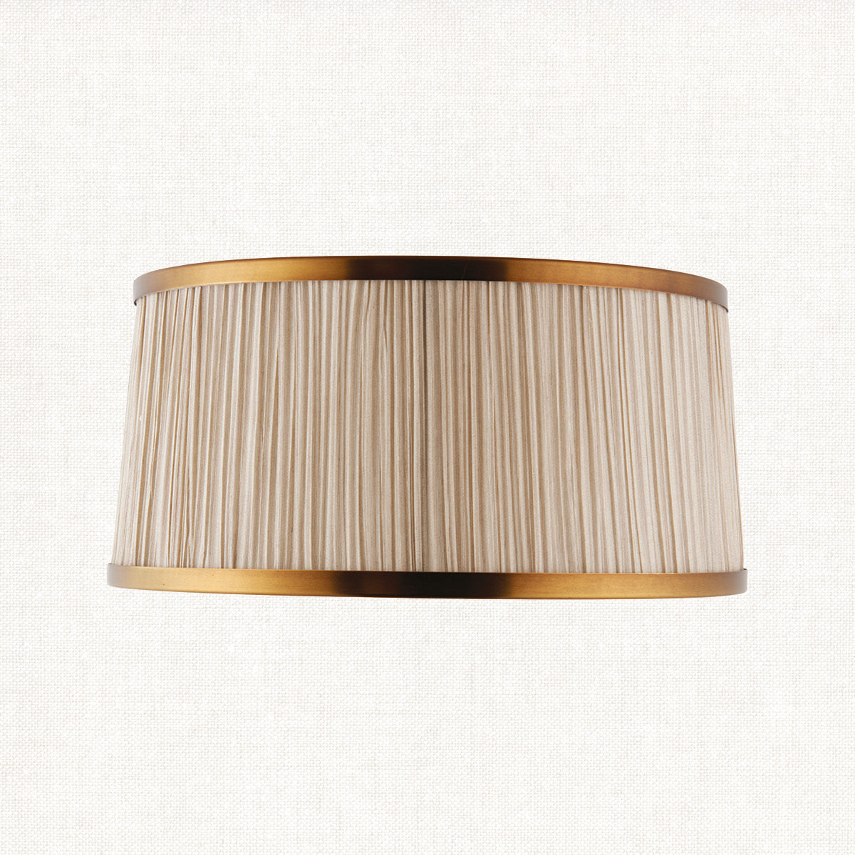 Beige fabric and antique brass plate 13 Inch