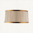 Beige fabric and antique brass plate 13 Inch