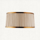 Beige fabric and antique brass plate 13 Inch