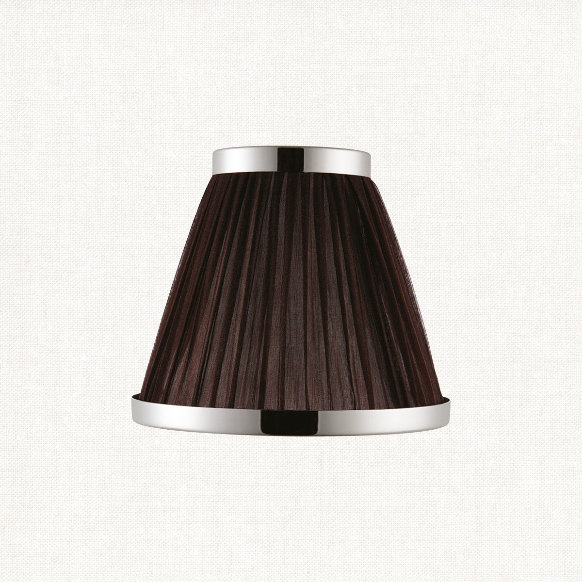 Chocolate organza and polished nickel plate 6 Inch