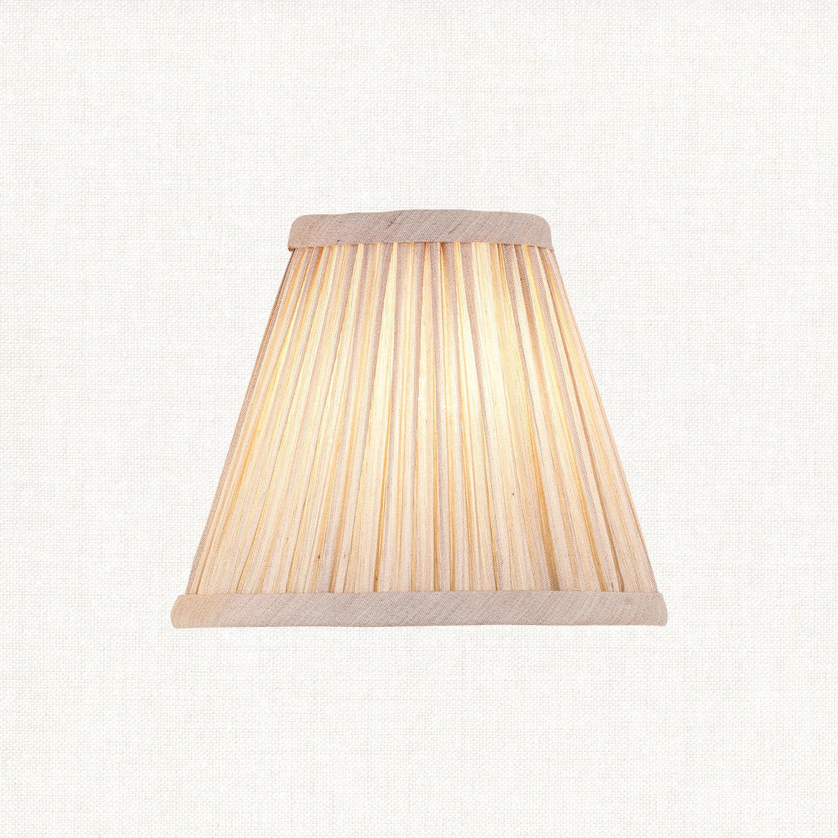 Beige fabric and antique brass plate 6 Inch