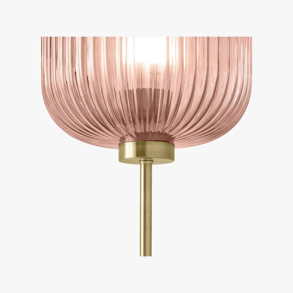 Antique Brass Plate & Pink Glass