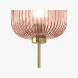 Antique Brass Plate & Pink Glass