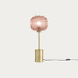 Antique Brass Plate & Pink Glass