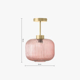 Antique Brass Plate & Pink Glass