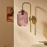 Antique Brass Plate & Pink Glass