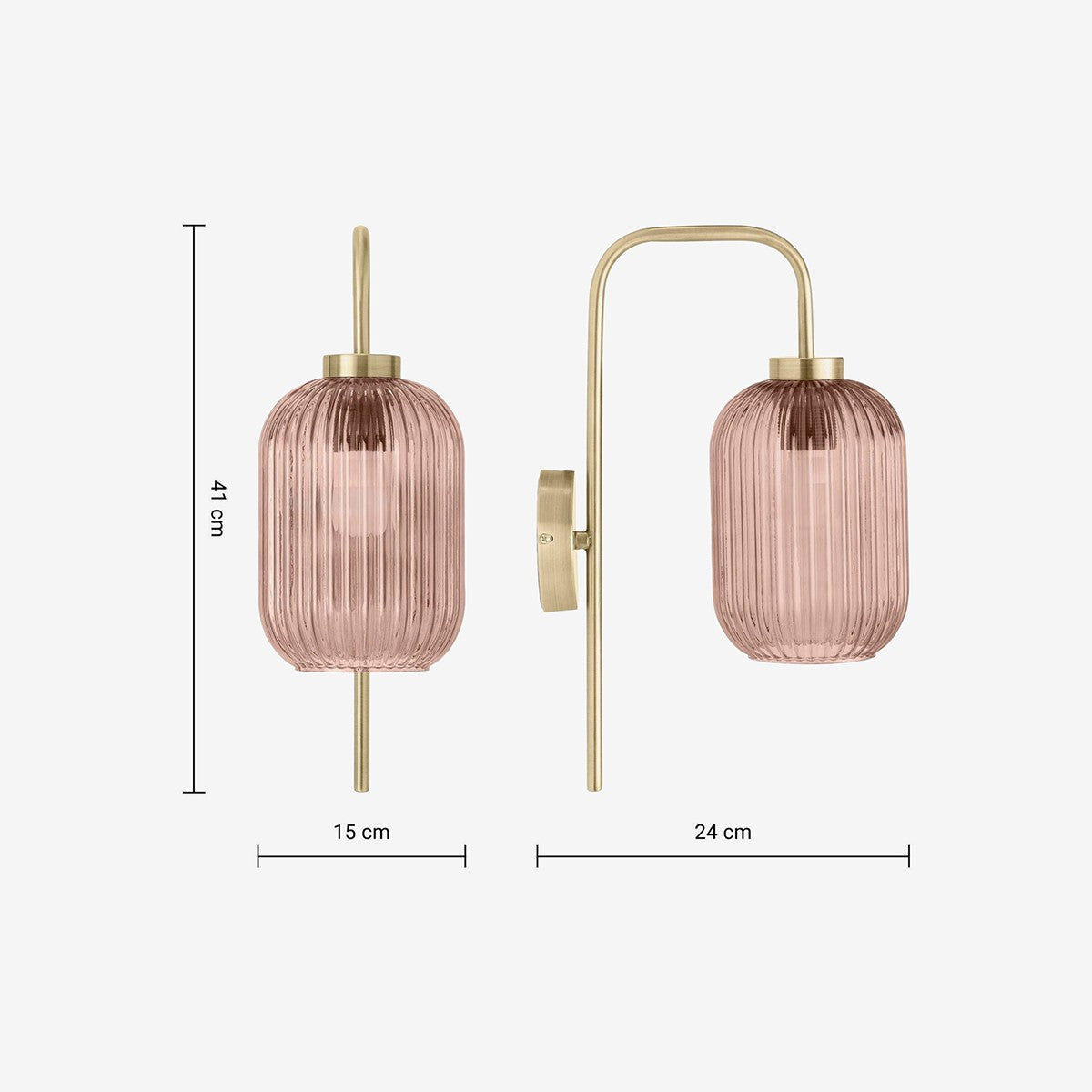Antique Brass Plate & Pink Glass