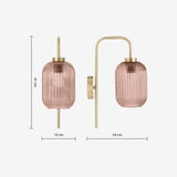 Antique Brass Plate & Pink Glass