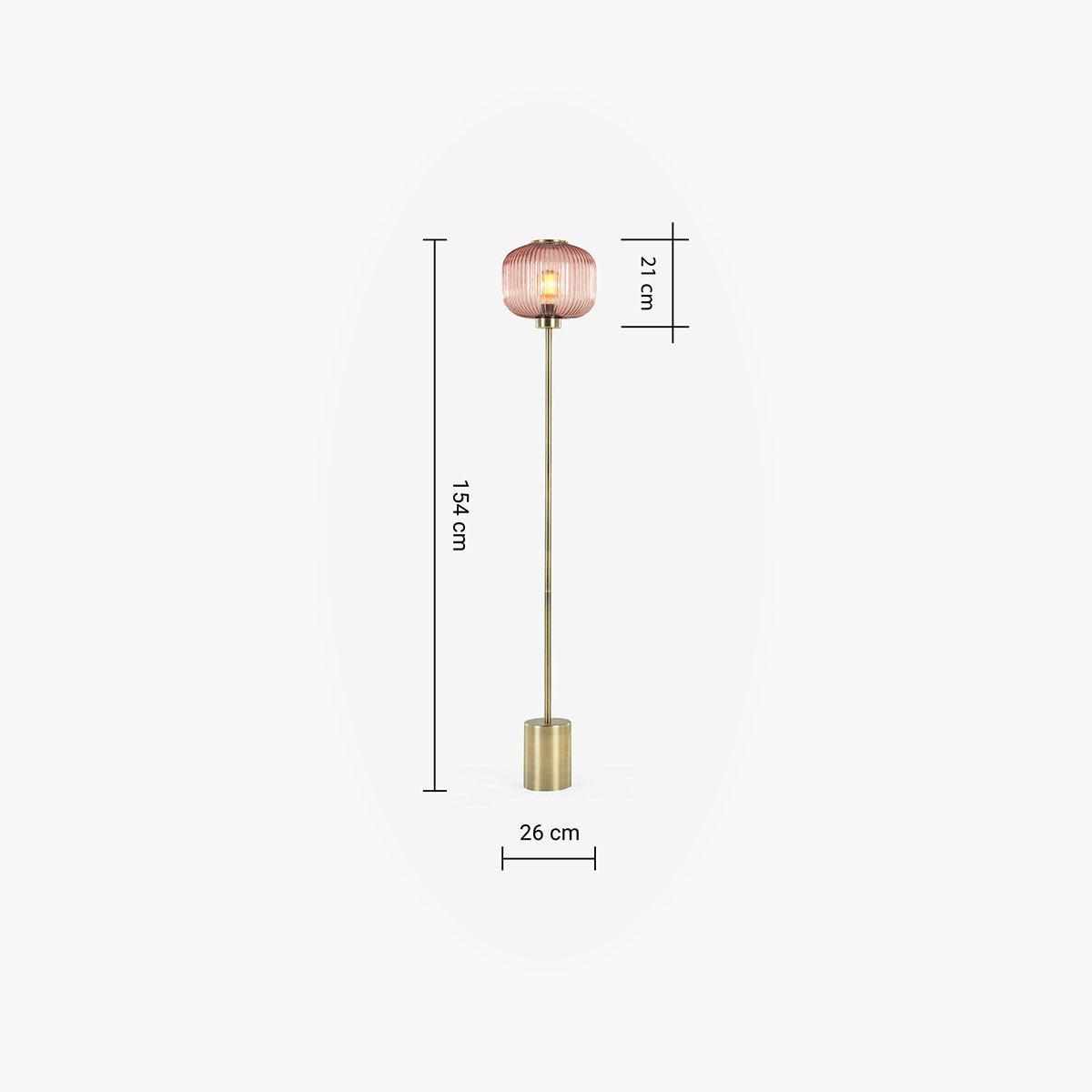 Antique Brass Plate & Pink Glass